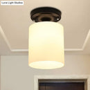 Industrial Ceiling Light Milky Glass
