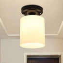 Industrial Ceiling Light Milky Glass