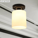 Industrial Ceiling Light Milky Glass