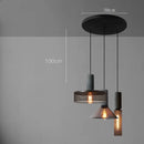 Industrial cement metal pendant light for dining room mesh shade