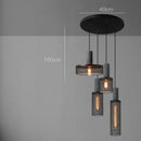 Industrial cement metal pendant light for dining room mesh shade