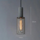 Industrial cement metal pendant light for dining room mesh shade