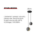 Industrial cement pendant light – gray moon star dining room lamp