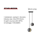 Industrial cement pendant light – gray moon star dining room lamp