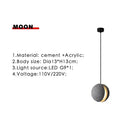 Industrial cement pendant light – gray moon star dining room lamp