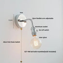 Industrial chrome flexible led wall lamp sconce bedroom reading light