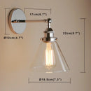 Industrial chrome glass shade wall sconce – bedroom light fixture