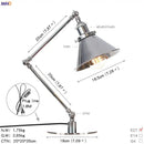Industrial chrome led table lamp bedroom adjustable desk light