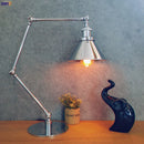 Industrial chrome led table lamp bedroom adjustable desk light
