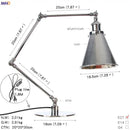 Industrial chrome led table lamp bedroom adjustable desk light