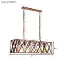 Industrial copper 5 light chandelier dining room island light