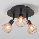 Industrial copper diamond cage chandelier kitchen pendant light