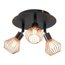 Industrial copper diamond cage chandelier kitchen pendant light