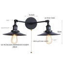 Industrial copper dual head led wall light bedroom sconce