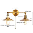 Industrial copper dual head led wall light bedroom sconce