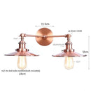 Industrial copper dual head led wall light bedroom sconce