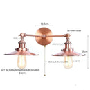 Industrial copper dual head led wall light bedroom sconce