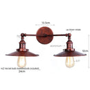 Industrial copper dual head led wall light bedroom sconce