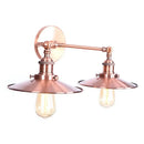 Industrial copper dual head led wall light bedroom sconce