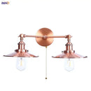 Industrial copper dual head led wall light bedroom sconce