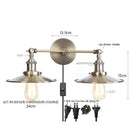 Industrial copper dual head led wall light bedroom sconce