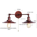 Industrial copper dual head led wall light bedroom sconce