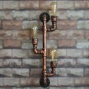 Industrial copper iron pipe wall sconce living room triple edison lamp