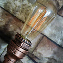 Industrial copper iron pipe wall sconce living room triple edison lamp