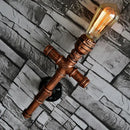Industrial copper iron pipe wall sconce living room triple edison lamp