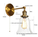 Industrial copper wall light with clear glass shade bedroom sconce