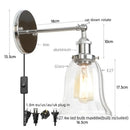 Industrial copper wall light with clear glass shade bedroom sconce