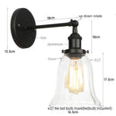 Industrial copper wall light with clear glass shade bedroom sconce
