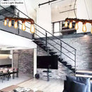 Industrial copper water pipe chandelier light fixture dining room