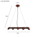 Industrial copper water pipe chandelier light fixture dining room