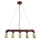Industrial copper water pipe chandelier light fixture dining room