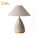 Industrial cream ceramic table lamp – bedroom concrete led table