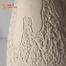 Industrial cream ceramic table lamp – bedroom concrete led table