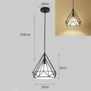 Industrial diamond cage pendant chandelier for kitchen and living room