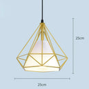 Industrial diamond cage pendant chandelier for kitchen and living room
