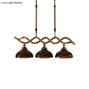 Industrial dome kitchen island pendant light with braided rope