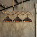Industrial dome kitchen island pendant light with braided rope