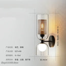 Industrial double head iron net wall lamp bedroom glass sconce