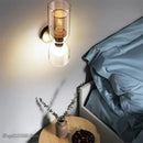 Industrial double head iron net wall lamp bedroom glass sconce