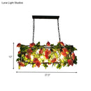 Industrial floral black island pendant light kitchen rose chandelier