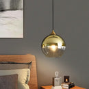 Industrial glass pendant light 3 spheres brass kitchen dining room