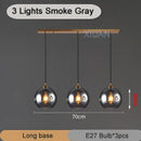 Industrial glass pendant light 3 spheres brass kitchen dining room