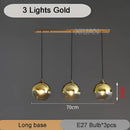 Industrial glass pendant light 3 spheres brass kitchen dining room
