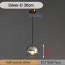 Industrial glass pendant light 3 spheres brass kitchen dining room