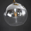 Industrial glass pendant light 3 spheres brass kitchen dining room