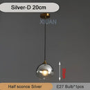 Industrial glass pendant light 3 spheres brass kitchen dining room